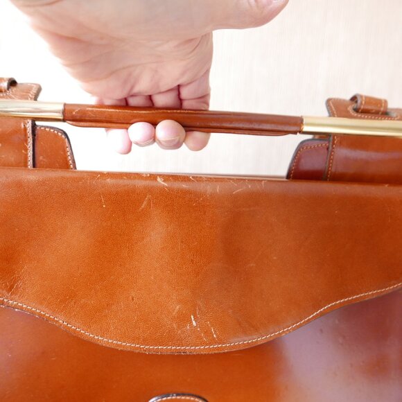 Vintage Leather Handbag Made in Florence Italy - Picture 3 of 10